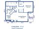 Detailed floor plan showcasing a one-bedroom layout with a spacious living room, kitchen, and porch at 1300 Park West Blvd # 110, Mount Pleasant, SC 29466