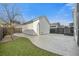 Spacious backyard with detached garage and stamped concrete patio at 212 Magnolia Garden Dr, Summerville, SC 29483
