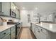 Modern kitchen with island and stainless steel appliances at 212 Magnolia Garden Dr, Summerville, SC 29483