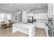 Open concept kitchen with white cabinets, island, and stainless steel appliances at 225 Witherspoon St, Summerville, SC 29486