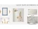 Elegant guest bathroom with gold fixtures and scalloped mirror at 420 Greenwich St, Mount Pleasant, SC 29464