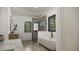 Spa-like bathroom with soaking tub and walk-in shower at 421 Sandridge Acres Trail, Holly Hill, SC 29059