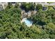 Aerial view of community pool surrounded by lush trees at 456 Sycamore Shade St, Charleston, SC 29414