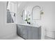 Bathroom features double vanity with marble countertop at 507 Mccants Dr, Mount Pleasant, SC 29464