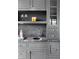 Gray wet bar with copper sink and gold hardware at 507 Mccants Dr, Mount Pleasant, SC 29464