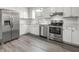 Modern kitchen features stainless steel appliances and white shaker cabinets at 7640 Hillview Ln, North Charleston, SC 29420