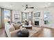 Comfortable living room with hardwood floors and fireplace at 780 Opal Wing St, Moncks Corner, SC 29461