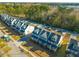 Aerial view of a row of townhouses in a residential area at 8202 S Antler Dr, North Charleston, SC 29406