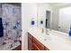 Bathroom with shower/tub combo, and nautical-themed decor at 826 Rue Dr, Charleston, SC 29414
