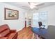 Home office with a large desk, chair, and ceiling fan at 826 Rue Dr, Charleston, SC 29414