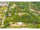 Aerial view of a property with a house and various outbuildings at 1225 Central Ave, Summerville, SC 29483