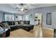 Open living room with hardwood floors and kitchen views at 124 Pointer Dr, Goose Creek, SC 29445