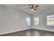 Bright living room with hardwood floors and ceiling fan at 145 Clydesdale Cir, Summerville, SC 29486