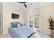 Bedroom with French doors to private balcony and ceiling fan at 1493 Nautical Chart Dr, Charleston, SC 29414