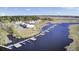 Aerial view of waterfront community and boat docks at 2021 Codorus Ln, Hanahan, SC 29410