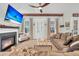 Spacious living room with fireplace and large sectional sofa at 2021 Codorus Ln, Hanahan, SC 29410