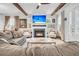 Open living room featuring a fireplace and comfy seating at 2021 Codorus Ln, Hanahan, SC 29410