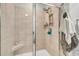 Clean shower with built-in shelves and seating at 2021 Codorus Ln, Hanahan, SC 29410