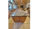 Large kitchen island with stunning blue granite countertop at 400 Murray Blvd, Summerville, SC 29483