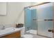 Clean bathroom with light blue tile and shower/tub combo at 4118 Dorsey Ave, North Charleston, SC 29405