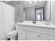 Clean bathroom with white vanity and a spacious shower at 219 Sea Cloud Cir, Edisto Island, SC 29438