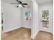 Simple dining area with hardwood floors and exterior access at 2720 W Surrey Dr, North Charleston, SC 29405