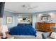 Spacious bedroom with a blue comforter and dresser at 9000 Palmetto Dr # 103C, Isle of Palms, SC 29451