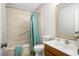 Clean bathroom with tub shower and wood vanity at 1014 Ariel Ct, Summerville, SC 29485