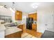 Kitchen with wood cabinets, granite countertops, and island at 1014 Ariel Ct, Summerville, SC 29485