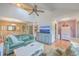 Living room with vaulted ceiling and view of dining area at 1248 Creek Watch Trce, Seabrook Island, SC 29455