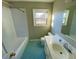 Clean bathroom, featuring a shower/tub combo and hexagon tile floor at 148 Ponderosa Dr, Ladson, SC 29456