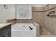 Bathroom with a large soaking tub and walk-in shower at 151 Belleplaine Dr, Goose Creek, SC 29445