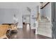 Bright and airy entryway with hardwood floors and staircase at 151 Belleplaine Dr, Goose Creek, SC 29445