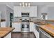 Updated kitchen featuring stainless steel appliances and wood countertops at 151 Belleplaine Dr, Goose Creek, SC 29445