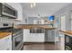Modern kitchen with stainless steel appliances and butcher block countertops at 151 Belleplaine Dr, Goose Creek, SC 29445