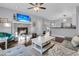 Open living room with fireplace and view into kitchen area at 151 Belleplaine Dr, Goose Creek, SC 29445