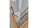 Elegant staircase with hardwood railings and carpeted steps at 151 Belleplaine Dr, Goose Creek, SC 29445
