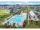 Community pool and recreation area with surrounding neighborhood at 157 Pocket Bend Cir # B, Summerville, SC 29486