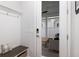 Convenient mudroom with bench, hooks, and access to patio at 229 Symphony Ave, Summerville, SC 29486