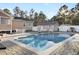 Relaxing pool area with brick patio and lounge chairs at 320 Harry Ln, Moncks Corner, SC 29461