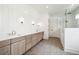 Spa-like bathroom with a walk-in shower and double vanity at 3908 Delinger Dr, Mount Pleasant, SC 29466