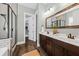 Spa-like bathroom with double vanity, soaking tub, and walk-in shower at 3913 Maidstone Dr, Mount Pleasant, SC 29466