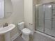 Bathroom with walk-in shower and modern vanity at 4140 Home Town Ln, Ravenel, SC 29470