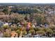 Aerial view of neighborhood with lush trees and houses at 42 Sowell St, Mount Pleasant, SC 29464