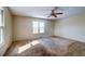 Bright bedroom with carpeted floors and ceiling fan at 4960 Lambs Rd, North Charleston, SC 29418