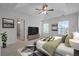 Spacious main bedroom with high ceilings, en-suite bathroom, and large windows at 764 Redbud Ln, Summerville, SC 29486