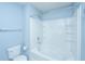 Clean bathroom with a bathtub and shower at 8875 Jenny Lind St, North Charleston, SC 29406
