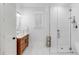 Elegant bathroom with a glass shower and marble flooring at 1086 Cinder St, Mount Pleasant, SC 29464