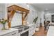Stainless steel range and oven with wood range hood at 1086 Cinder St, Mount Pleasant, SC 29464