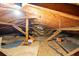 Unfinished attic with wooden support beams and ample storage space at 115 Three Wood Ln, Summerville, SC 29483